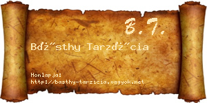 Básthy Tarzícia névjegykártya
